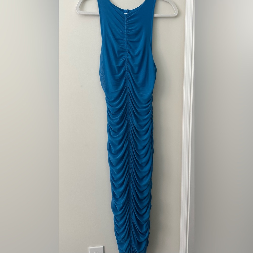 House of Harlow 1960 Blue Ruched Maxi Dress